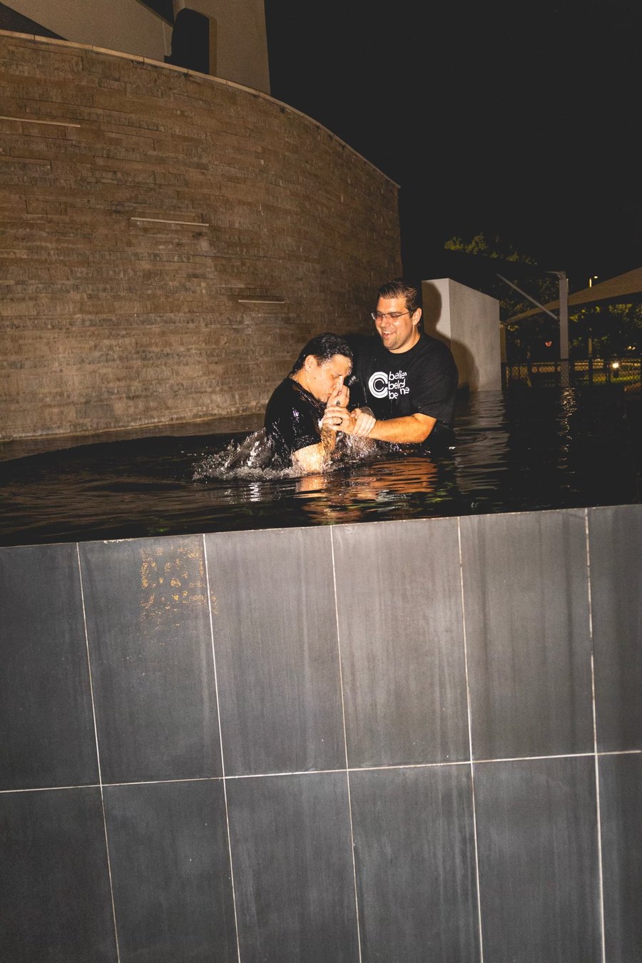 A baptism at a SoulfulSpeed gathering